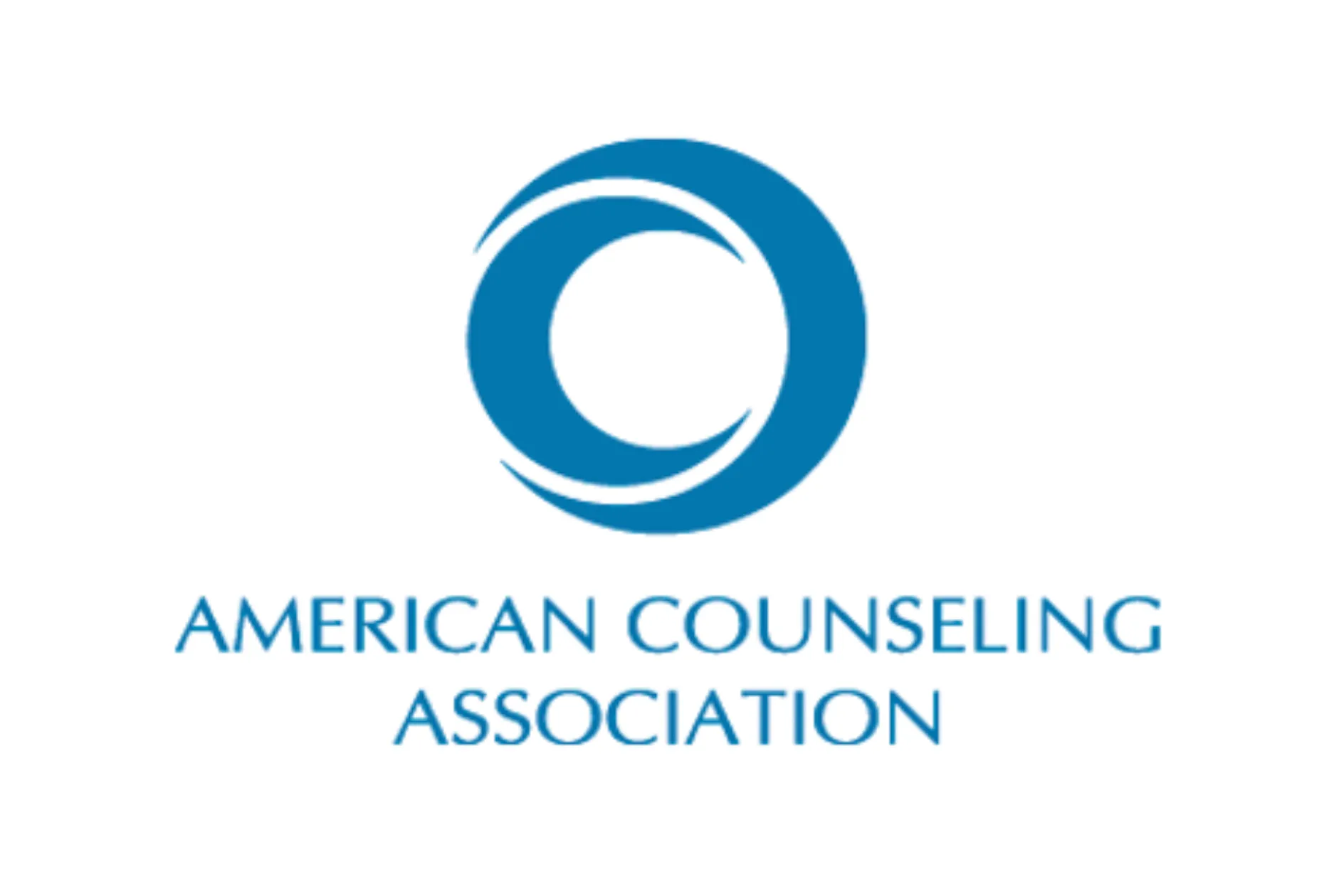 American Counseling Association logo, blue circular design.