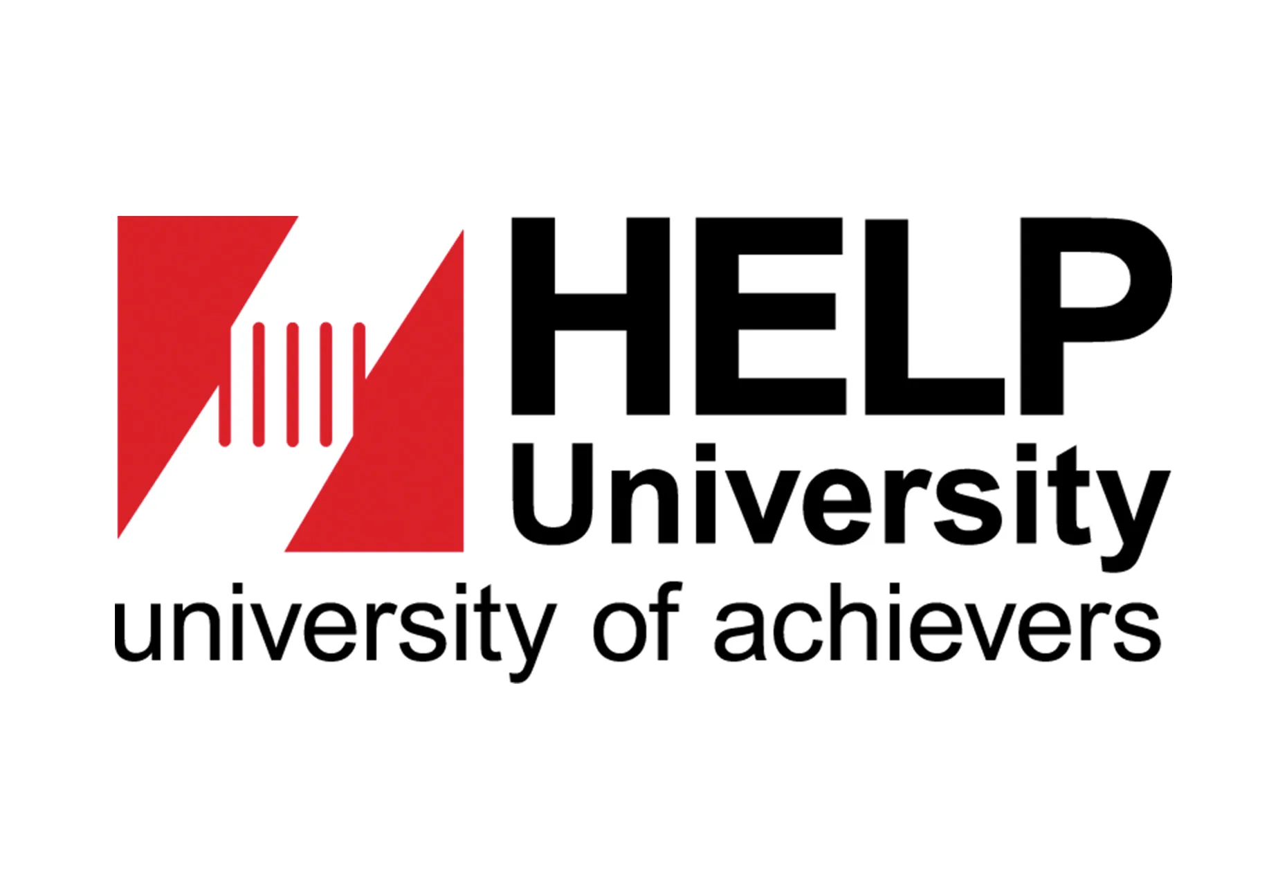 HELP University logo with red graphic element