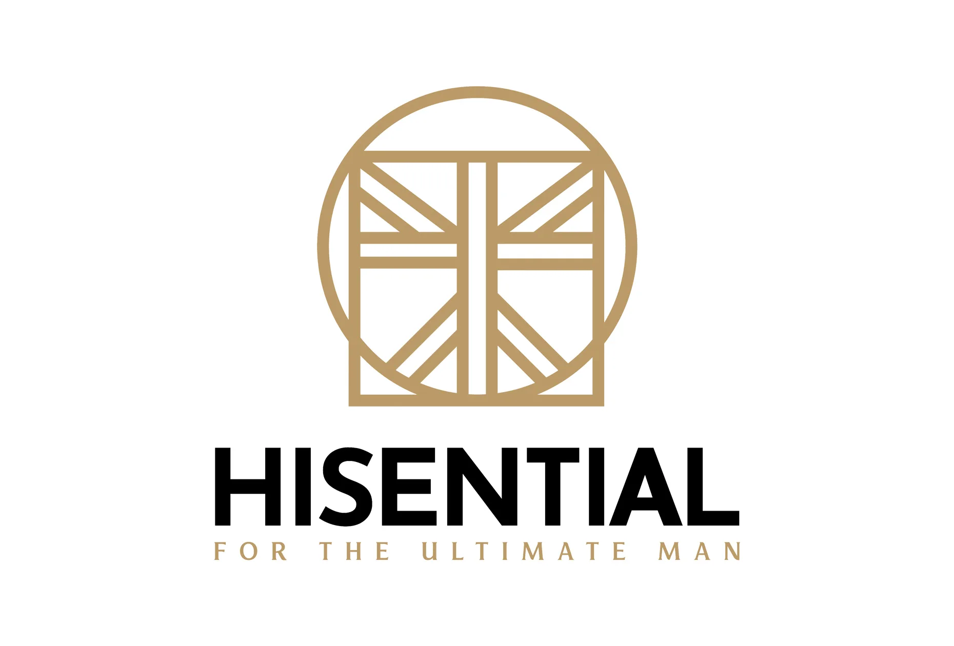 Hisential logo with geometric design