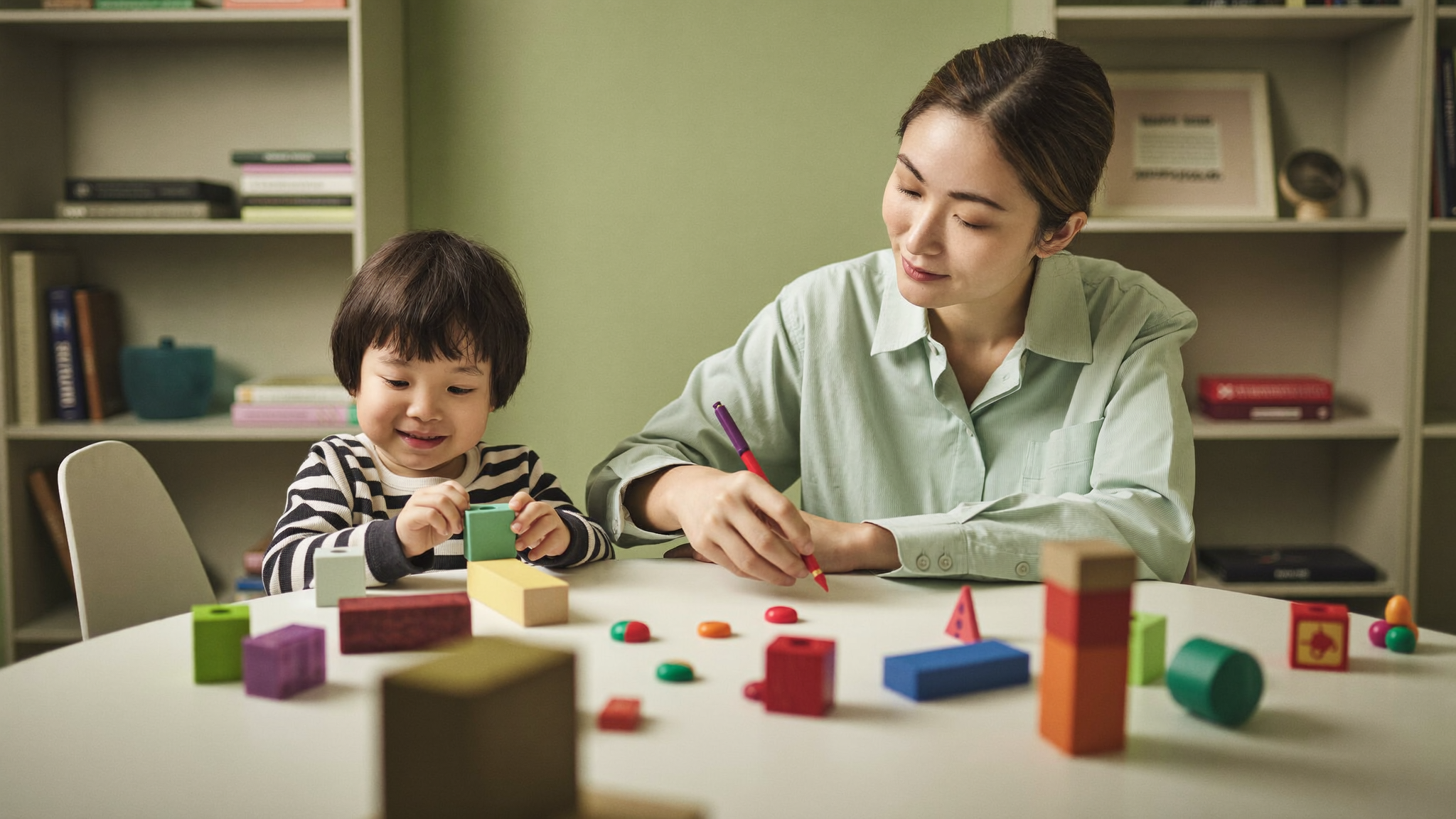 Play-based autism assessment session with a young child