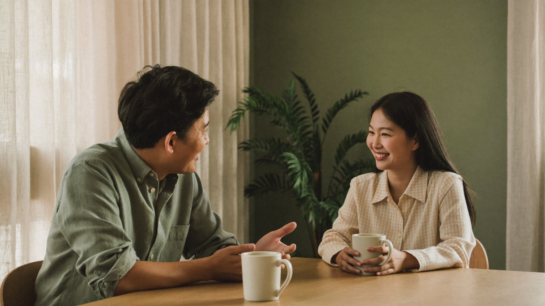 Engaged couple talking openly together during premarital counselling preparation in Kuala Lumpur